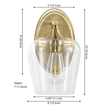 Jayne Iron/Glass Cottage Rustic LED Vanity Light